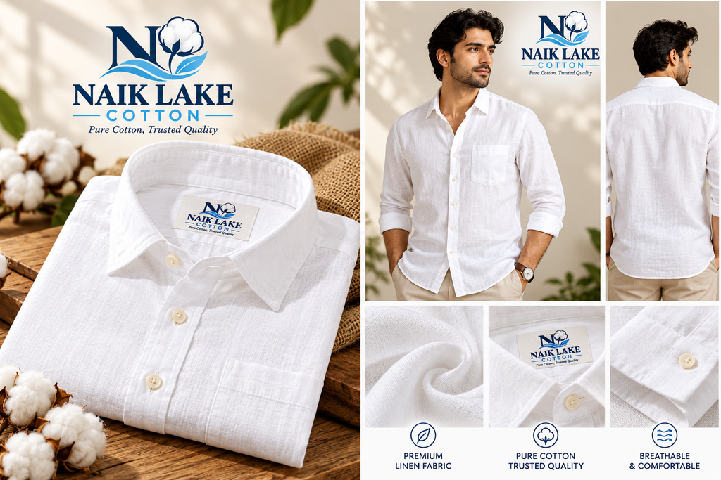 Naik Lake Premium Linen Shirt – White