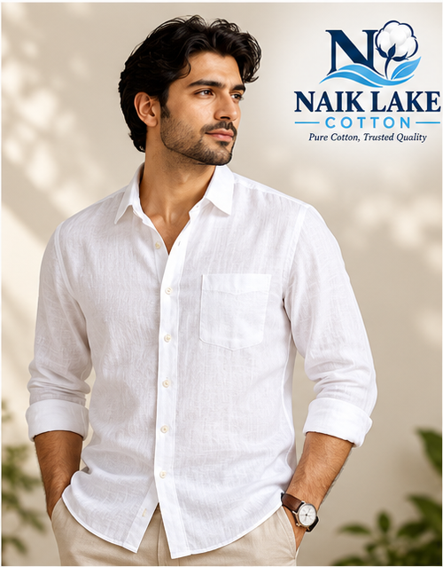 Naik Lake Premium Linen Shirt – White