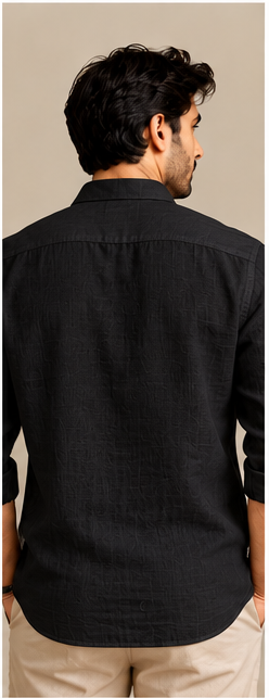 Naik Lake Premium Linen Shirt – Black